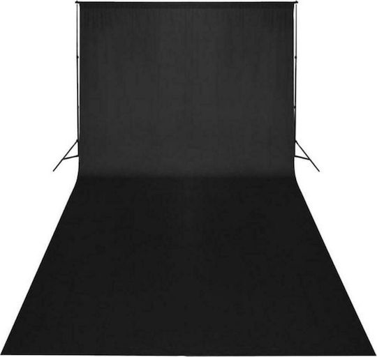 vidaXL Cotton Photography Backdrop Fabric 300x600cm Black
