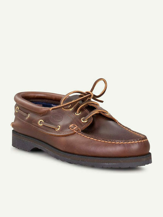 Memphis C55 Men's Leather Boat Shoes Brown