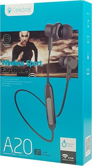 Celebrat A20 In-ear Bluetooth Handsfree Ακουστικά Μαύρα