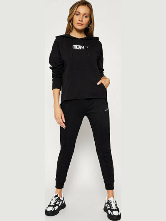 Damen Sweatshirt Kapuzen Schwarz