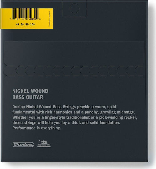 Dunlop Bass Strings Σετ Χορδών Nickel Wound Μπάσου 40 - 100" Long Scale