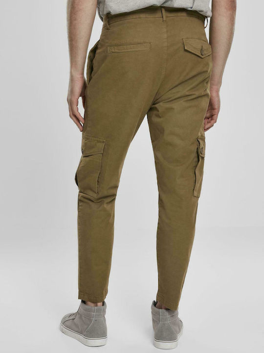 Urban Classics Men's Trousers Cargo Elastic in Slim Fit Khaki