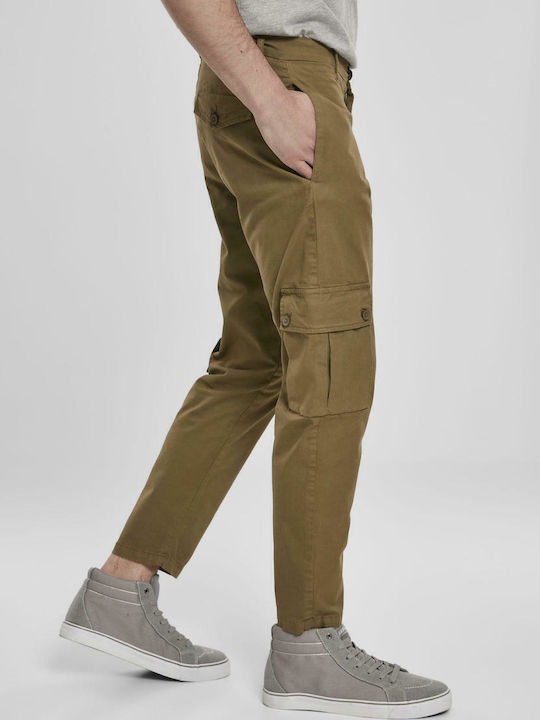 Ανδρικό Παντελόνι Cargo Ελαστικό Slim Fit Χακί