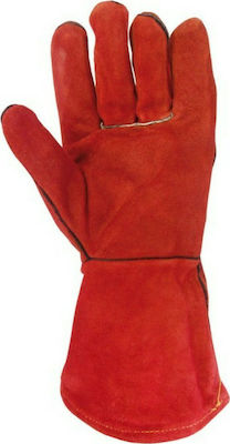 Ergo Cotton Safety Glofe Leather Welding Red