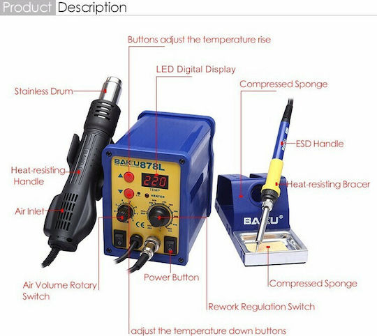 Baku Soldering Station Electric 750W with Temperature Setting