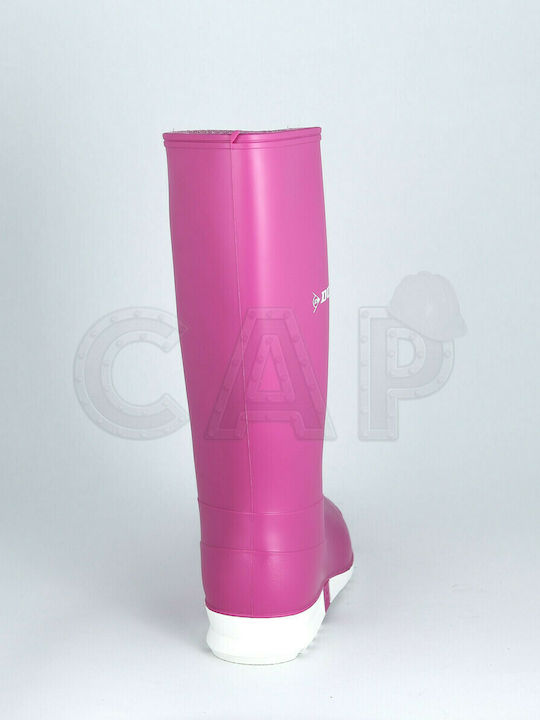 Dunlop Non-Slip Work Wellies Knee Pink