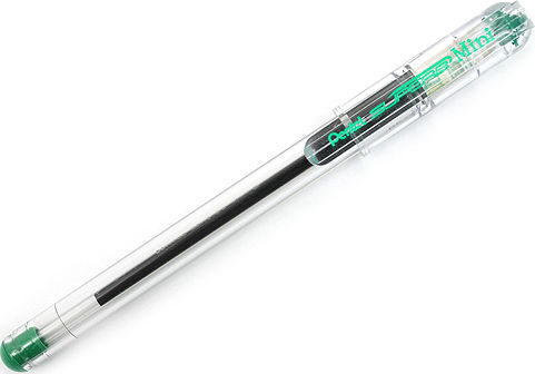 Pentel Superb Mini BK77 Pen Ballpoint 0.7mm with Green Ink BK77-S