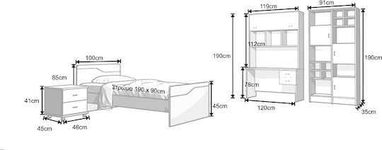 Αμοργός 9 Μονό για Στρώμα 90x190cm