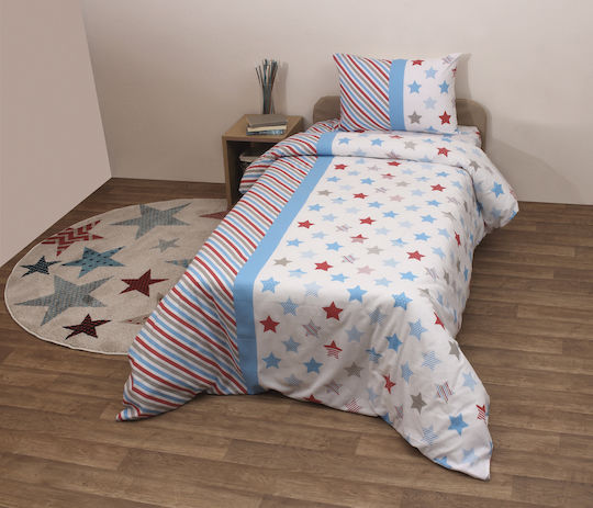 Viopros Σετ Μονά Άστρον Μπλε 160x260cm