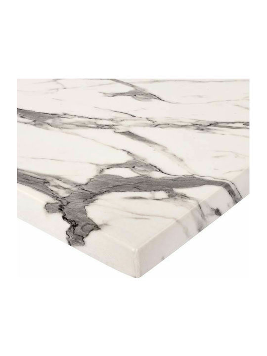 HomeMarkt Τετράγωνη Επιφάνεια Τραπεζιού Werzalit Marble White-Grey 70x70cm HM5230.11