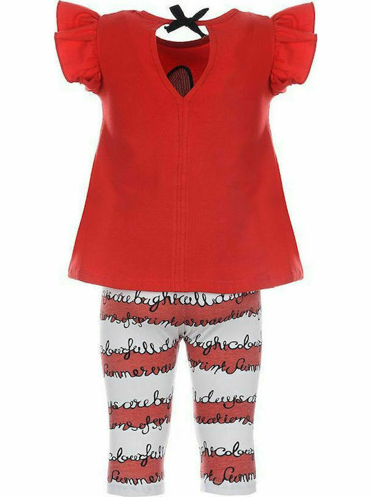 Sprint Kinder Set mit Leggings Sommer 2Stück Rot