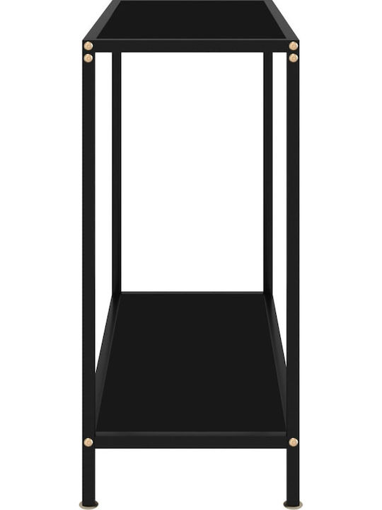 Consolă Metalică cu Suprafață din Sticlă Întuneric L80xL35xH75buc