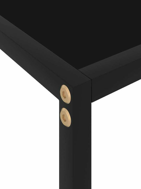Consolă Metalică cu Suprafață din Sticlă Întuneric L80xL35xH75buc