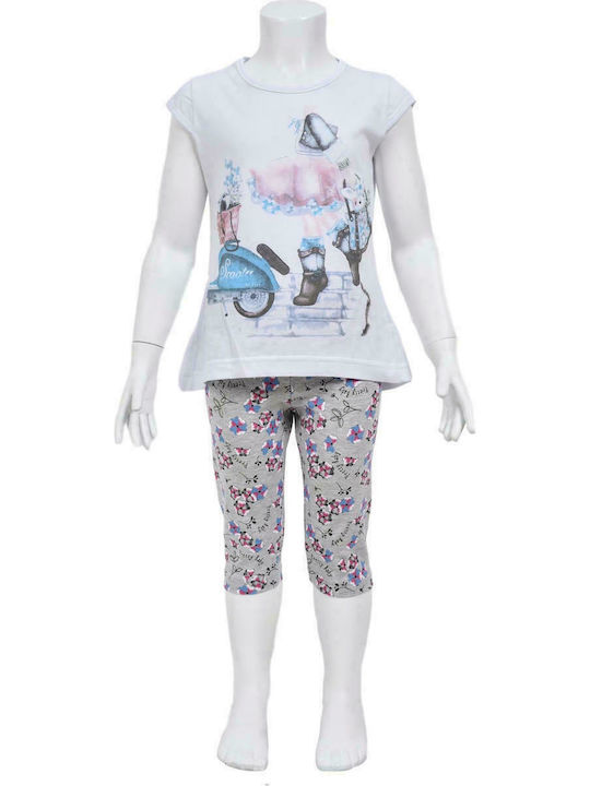 Trax Kids Set with Leggings Summer 2pcs White