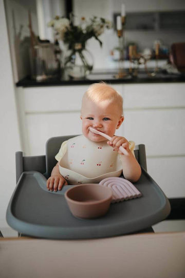 Mushie Baby Set with Spoons Spoons made of Silicone Mauve 2pcs