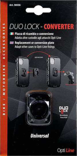 Lampa Optiline Duolock Converter Αυτοκόλλητος Αντάπτορας για Θήκη Κινητού Μοτοσυκλέτας