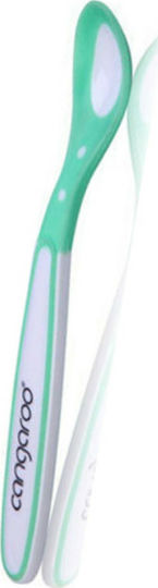 Cangaroo Baby Spoon Thermospoon with Temperature Indicator made of Plastic for 6+ months Green