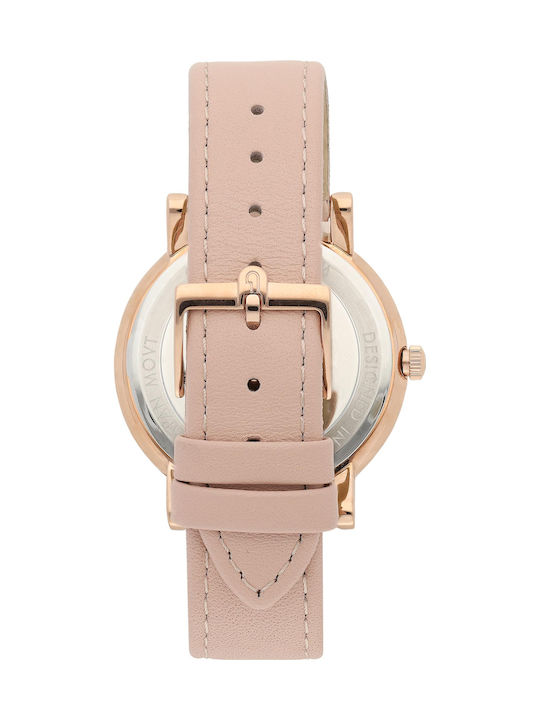 Furla Minimal Shape Damen Uhr mit Rose Gold Lederarmband