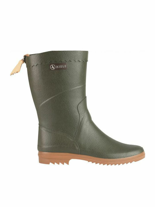 Aigle Bison Hunting Wellingtons in Khaki color