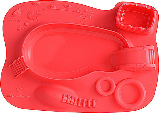 Marcus & Marcus Silicone Baby Tray Lion cub for 6+ months Red