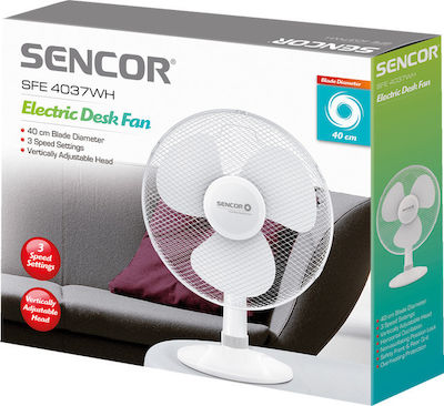 Sencor SFE 4037 WH Επιτραπέζιος Ανεμιστήρας 50W Διαμέτρου 40cm