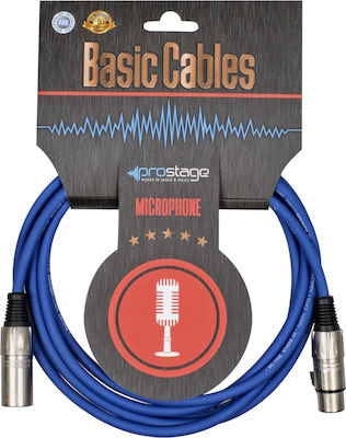 Prostage Kabel XLR-Stecker - XLR-Buchse Blau 1m (BMB-01 BLU)