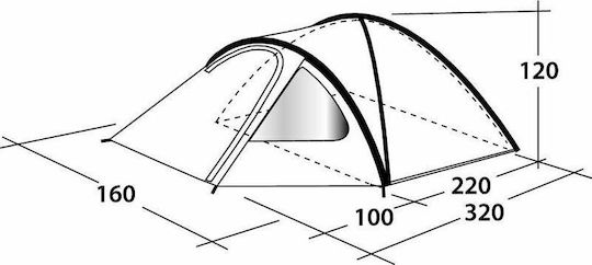 Outwell Camping Tent Igloo Mountaineering Blue with Double Cloth 4 Seasons for 2 People Waterproof 3000mm 320x160x120cm