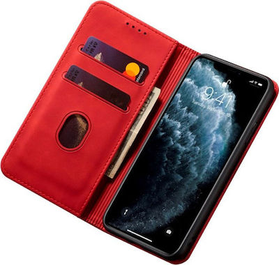 Bodycell PU Leather Book Δερματίνης Κόκκινο (iPhone 12 / 12 Pro)