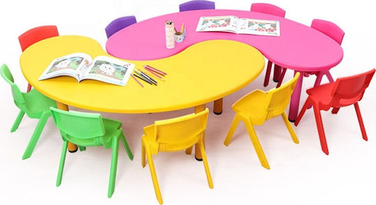 Halbmond Kinder Tischset mit Stühlen aus Plastik Blau ForAll