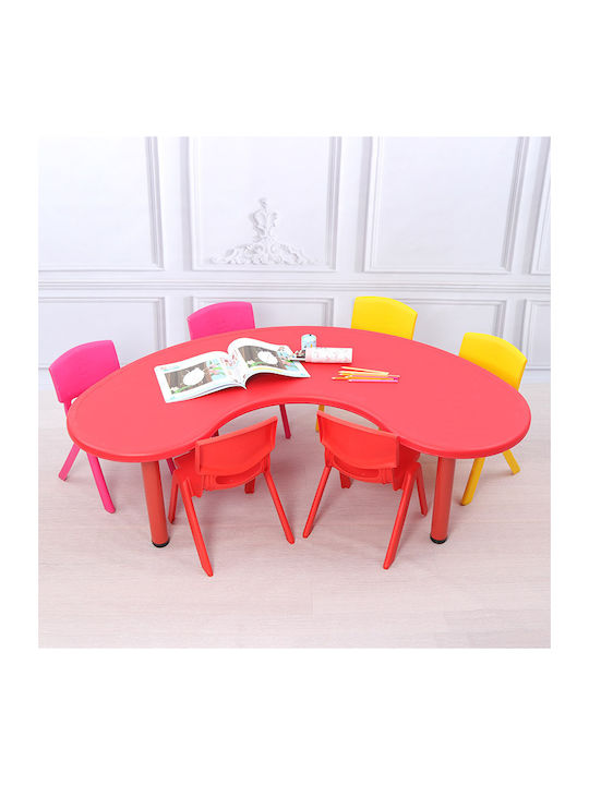 Set masă pentru copii din plastic în formă de semilună cu scaune Set Masă cu Scaune pentru Copii din Plastic Verde Fun Baby