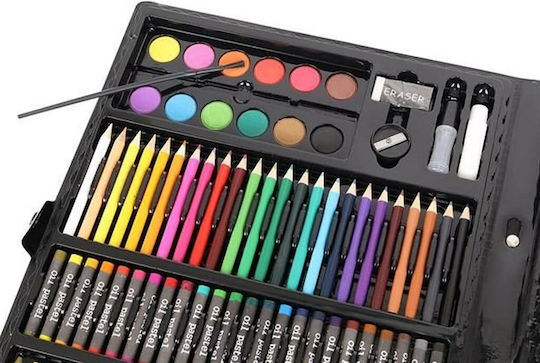 Maaleo Painting Set in Case Colouring Set 168pcs with Carrying Case Black 39x3.5x33 cm. 39x33cm 168pcs