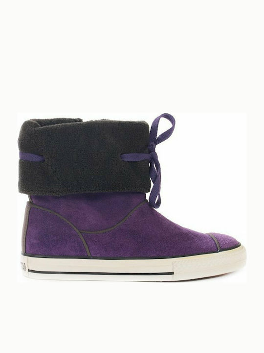 Converse Kids Leather Boots Purple