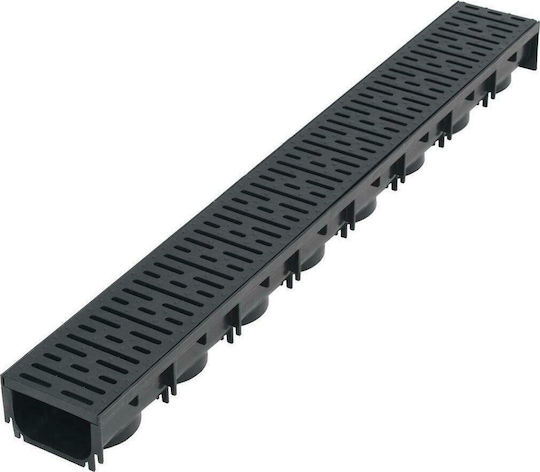 vidaXL Plastic Canal Duș cu Dimensiune 100x12.5cm Negru