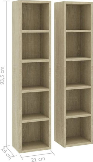 vidaXL Floor Standing Case 80 CD 2τμχ Sonoma Oak 21x16x93.5cm