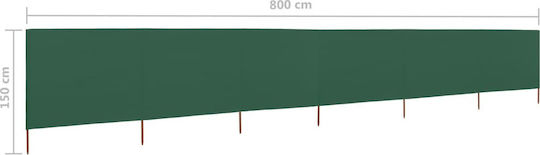 vidaXL Fabric Fence Panel in Green Color 1.2x8.0m