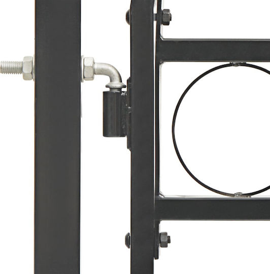 vidaXL Metal Fence Gate with Spears in Black Color 1.25x1.0m