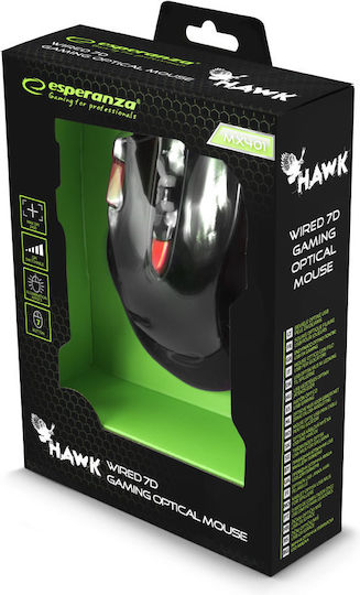 Esperanza MX401 Hawk Gaming Ποντίκι Μαύρο