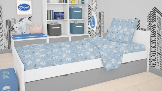 Dimcol Kids Duvet Single Smile 81 Blue 160x240cm