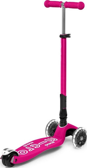 Micro Kids Foldable Maxi Deluxe LED 3-Wheel Scooter for 5+ Years Pink
