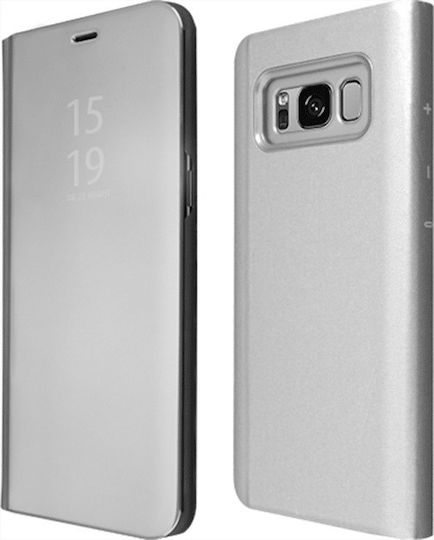 Clear View Book Πλαστικό Ασημί (Galaxy S8+)
