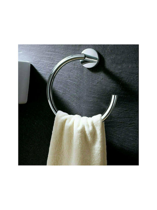 Langberger Series 108 Single Wall-Mounted Bathroom Ring ​21.6x21.6cm Silver