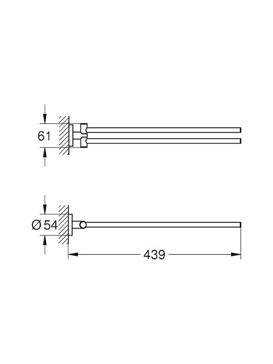 Grohe Essentials Double Wall-Mounted Bathroom Rail ​43.9x45cm Brushed Warm Sunset