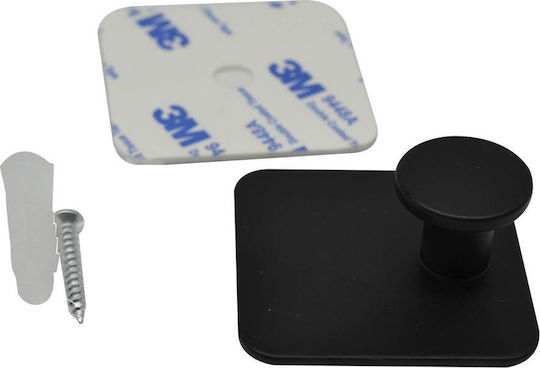 Ankor Άγκιστρο Μπάνιου Μονό με Αυτοκόλλητο ​5x5cm Μαύρο