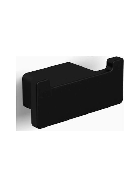 Langberger Series 123 Double Wall-Mounted Bathroom Hook Black 21123-32B-400