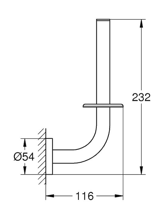 Grohe Essentials Hard Graphite Επιτοίχια Χαρτοθήκη Μεταλλική Γκρι