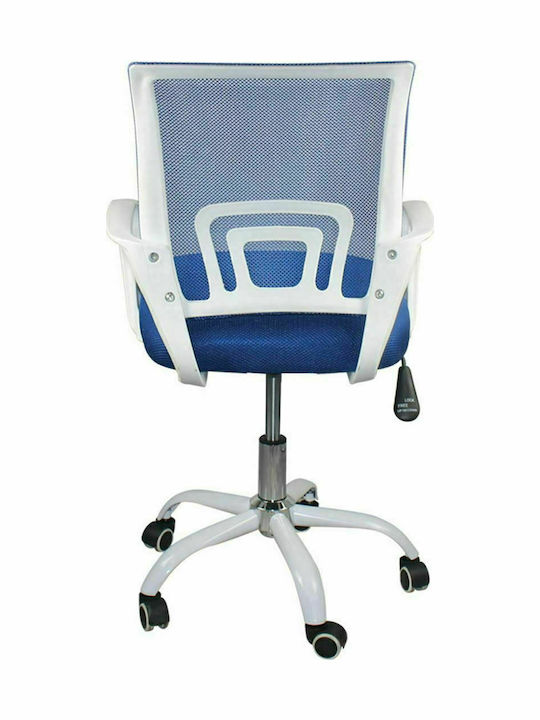 BF2101-SC Office Chair with Fixed Arms White / Blue Woodwell