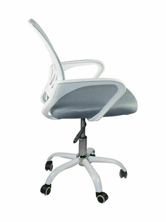 BF2101-SC Office Chair with Fixed Arms White / Grey Woodwell