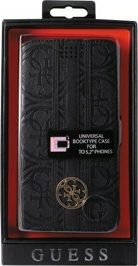 Guess 4G Heritage Book Buchhülle bis 5.2" Schwarz GUE087BLK