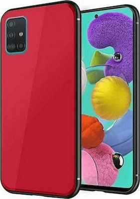 Forcell Glass Umschlag Rückseite Synthetisch Rot (Galaxy A41)