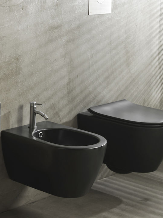 Scarabeo Moon Clean Flush Toaletă montată pe perete Fără margine cu Subțire Capac Închidere lentă Albă